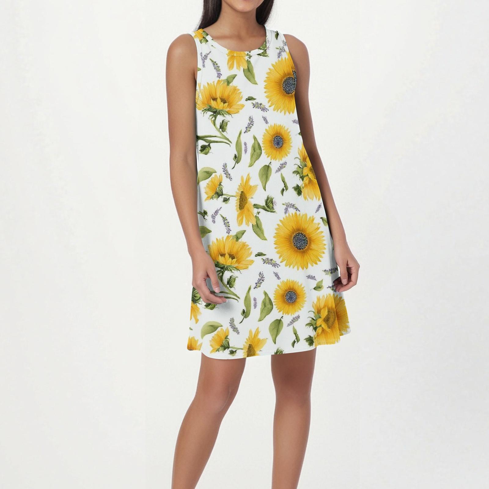 

Summer Dresses for Women 2026 Sleeveless Sundresses for Women 2026 Casual Summer Dress with Floral Print and Relaxed Fit XXL