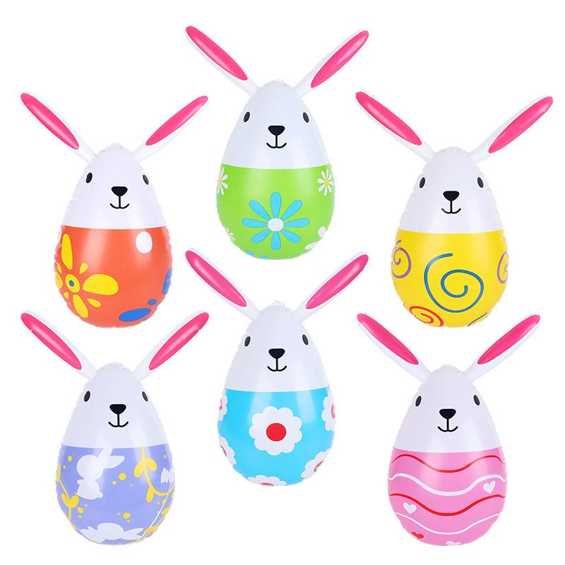 1Set Easter Inflatable Rabbit Eggs Decoration Kids Favors Colorful Bunny Balls