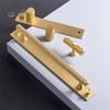 Brass Knurled Cabinet Handles Wardrobe Bar Pull with Baseplate Textured Furniture Door Handle with Baseboard Drawer Knobs