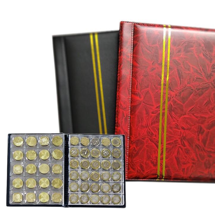 Gold Edition 250 Pockets Coin Collection Album: Slip-in Commemorative Coin Organizer