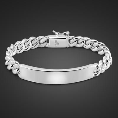 Diseño italiano clásico para hombre 100% Plata de Ley 925 pulseras de cadena de eslabones cubanos para mujer joyería de muñeca Unisex regalos con letras