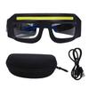 Headlamp Glasses Rechargeable IPX4 Water Proof Hand Waving Motion Sensor LED Glasses with 5 Lighting Modes Blue