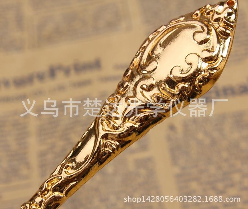 Russian Style 5X Gold Glass Lens Flower Handle High-grade Reading Magnifying Glass Embossed Handle