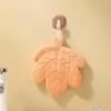 1 Piece Of Leaf Coral Fleece Hand Towel Thick Absorbent Towel Hangable Long-Lasting Soft Handkerchief Kitchen Dish Towel