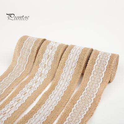 Handmade Retro Clear Texture Burlap Lace Roll Natural White Lace Jute Canvas Roll Home Supplies