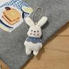 Karikatür Peluş Tavşan Havuç Anahtarlık Sevimli Doldurulmuş Bebek Anahtarlık Kumaş Tavşan Bebekler Okul Çantası Kolye Kız Doğum Günü Hediyeleri İçin