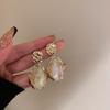 Silver Needle Retro Flower Pearl Earrings French Niche Stud Earrings Light Luxury High-end Earrings Women