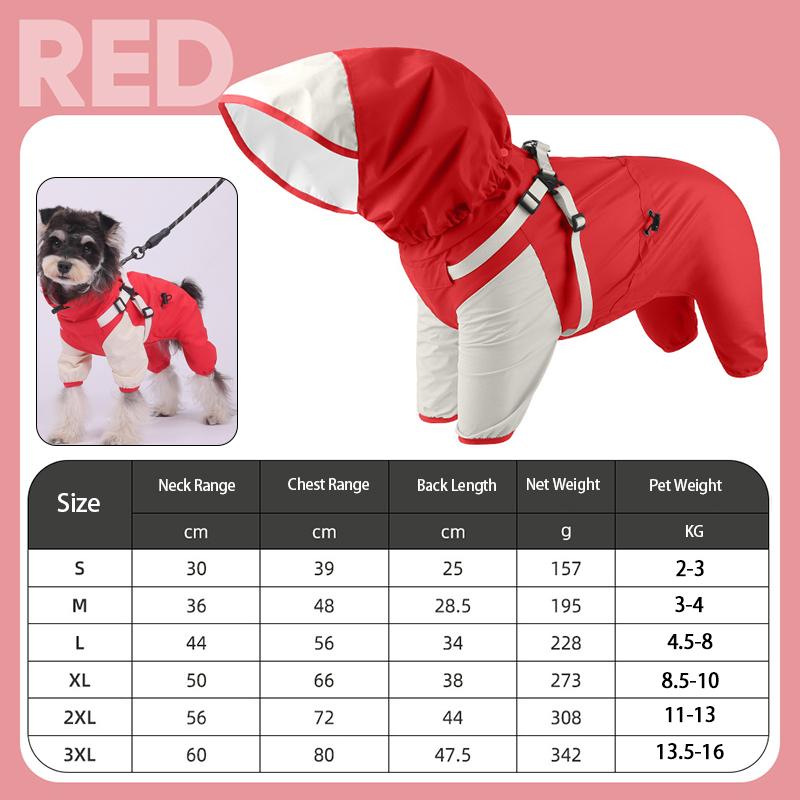 

Dog Four Leg Protection Raincoat Stormtrooper Waterproof Quick Drying Pet Hooded Windproof Outdoor Raincoat Pet Dog Coat S