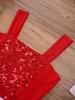 Girls Christmas Jumpsuit Shiny Sleeveless Design Jagged Pompoms Tulle Skirt Costume Cosplay Dance Wear