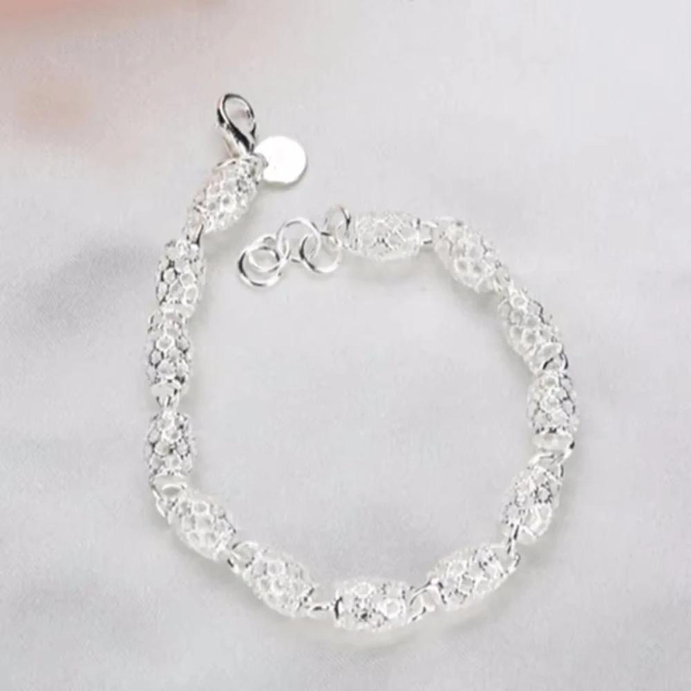 Personalized Flower Beads Charm Bracelets Women Exquisite Hollow Ball Silver Bracelet Adjustable Wedding Party Jewelry Gifts
