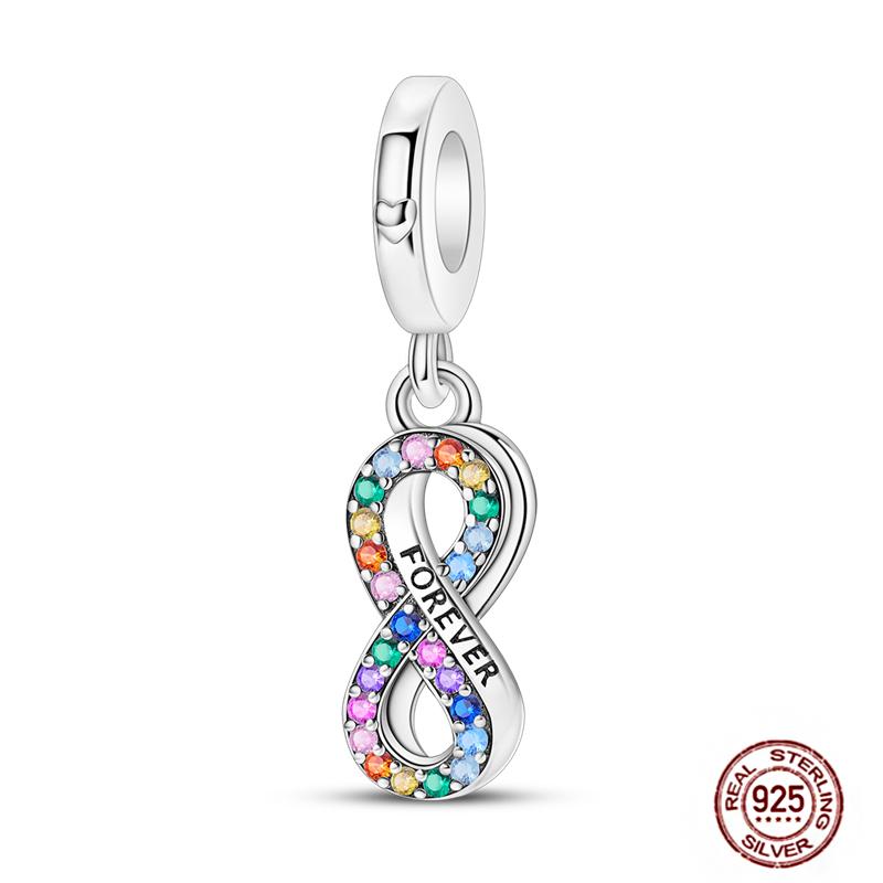 Charms Beads 925 Sterling Copper Pink Butterfly Luminous Firefly Chameleon Heart Charm Fit Original Bracelet DIY Holiday Zircon