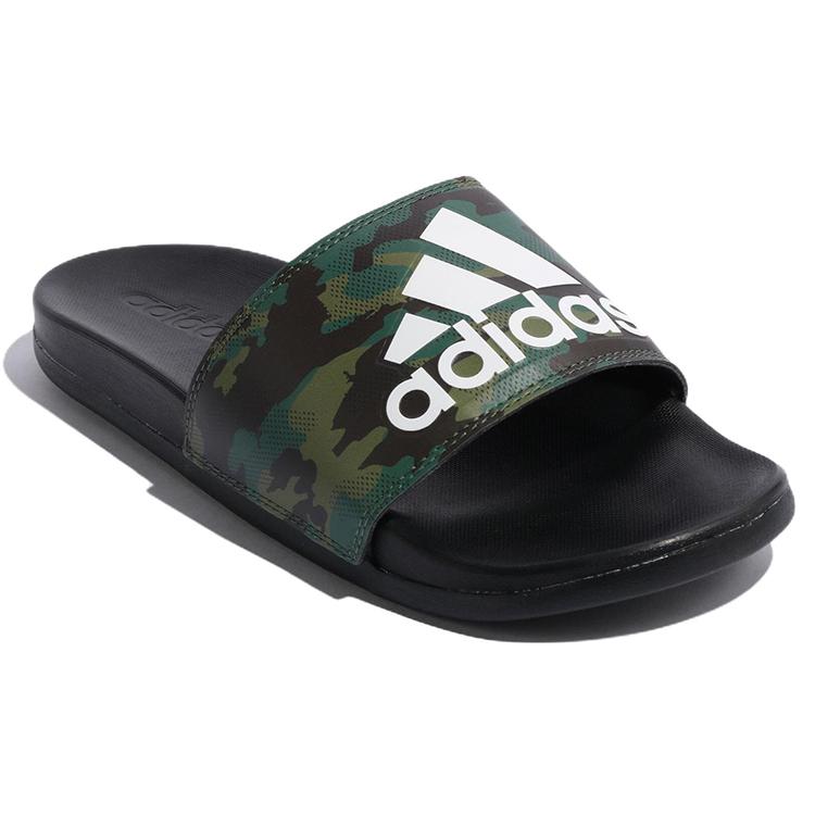 New Adidas Adilette Comfort Slides Camo Core Black Cloud White GW9647