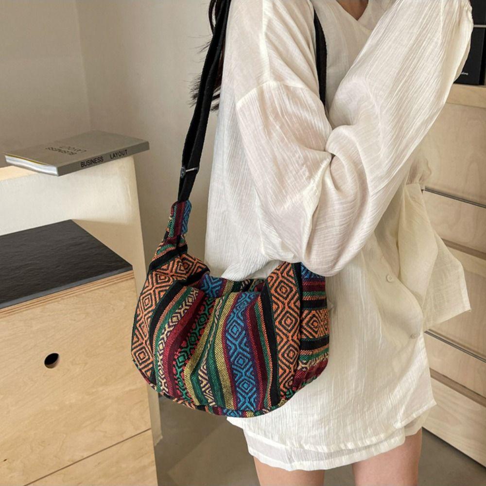 Handbag Bohemian Shoulder Bag Embroidery Weave Folk Messenger Bag  Women