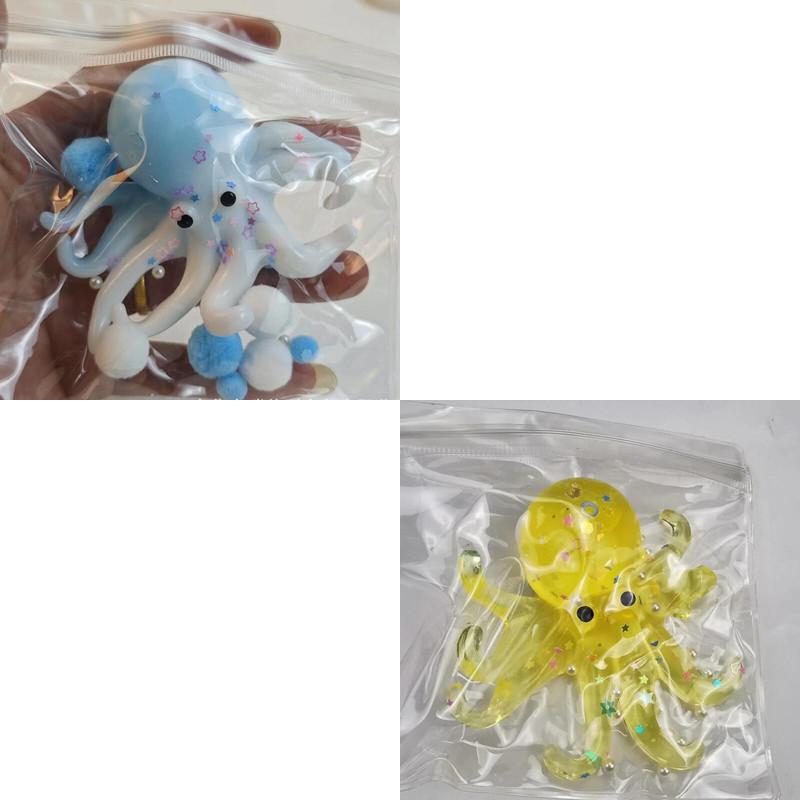 Glitter Octopus Squeeze Toy Slow Rebound Squishy Sugar Stress Relief Ball for Kids Cute Fidget Toy Squishy Ocean Sensory Decompression Gift