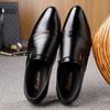 New Men's Formal Shoes PU Fashion Men's Business Wear Le Fu Shoes Pointed Toe Shoes Oxford Pointed Toe Formal Wedding Shoes