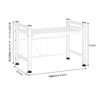 Over-the-sink Kitchen Storage Rack, Toaster Rack, Microwave Stand, 40-60cm Wide, Extendable, with 6 Hooks (white)