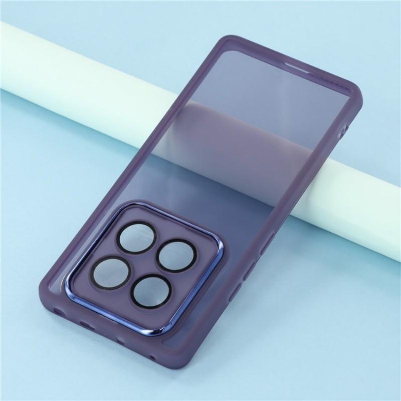 For Xiaomi Redmi Note 14 Pro 4G TPU Case WANLONFENG DKSM Series Electroplated Frame Back Cover with Tempered Glass