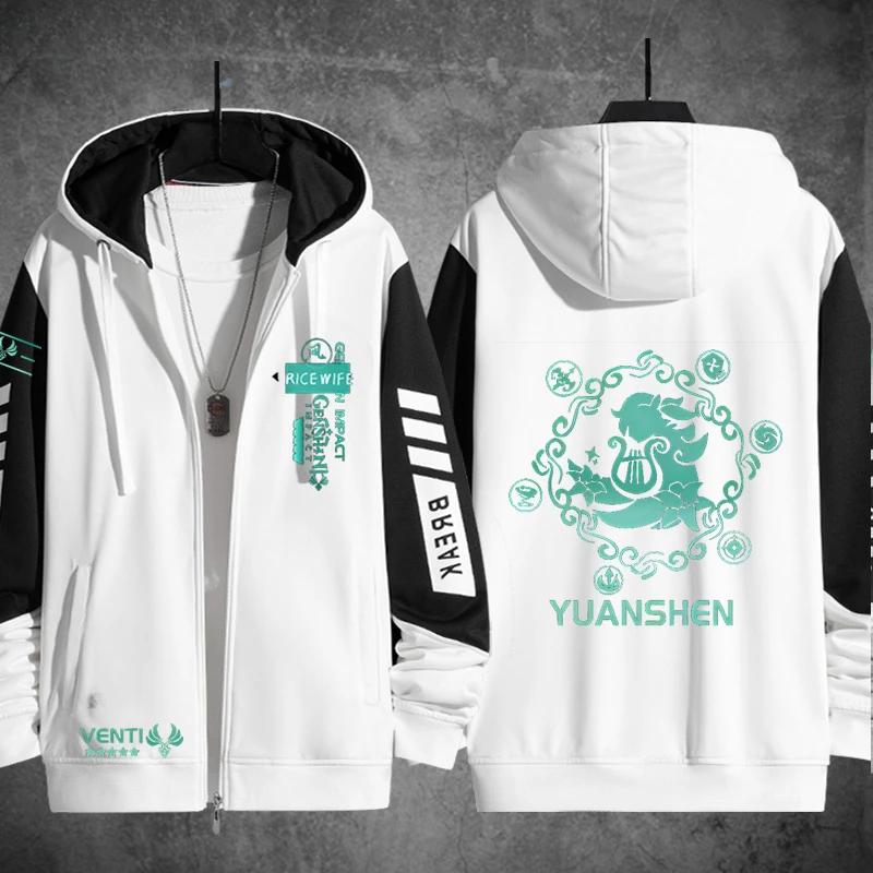 

Аніме Genshin Impact Venti 3D Print Толстовка на блискавці Жінки Чоловіки Толстовка Harajuku Вуличний одяг Хіп-хоп Куртка з капюшоном на блискавці 2XL