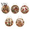 Durable Christmas Tree Decor Rhinestone Painting Suncatcher Kit, Round DIY Hanging Festive Decorations for Holidays Home, Craft Pendant Holiday Party