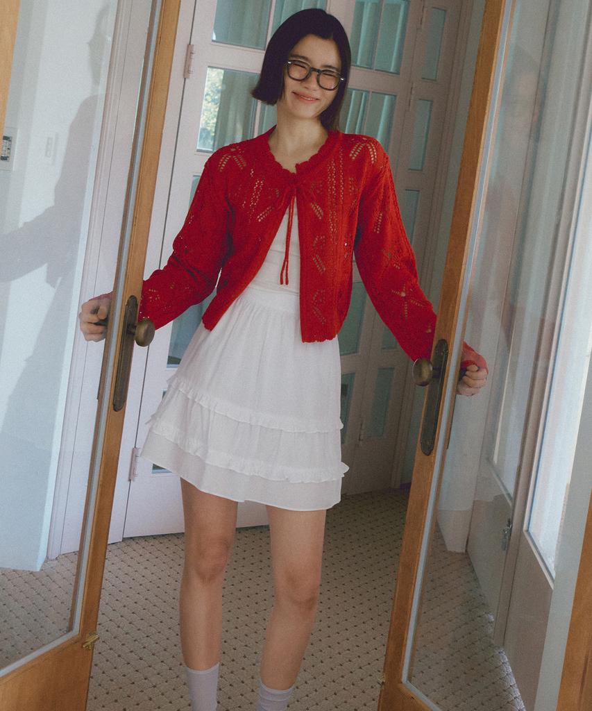 Riorg Asp Double Lace Mini Skirt White