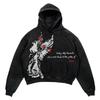 Retro Gothic Graphic Print Hip Hop Hoodie for Men Y2k Grunge Punk Casual Loose Pullover Women Streetwear Sweatshirt Hoodies