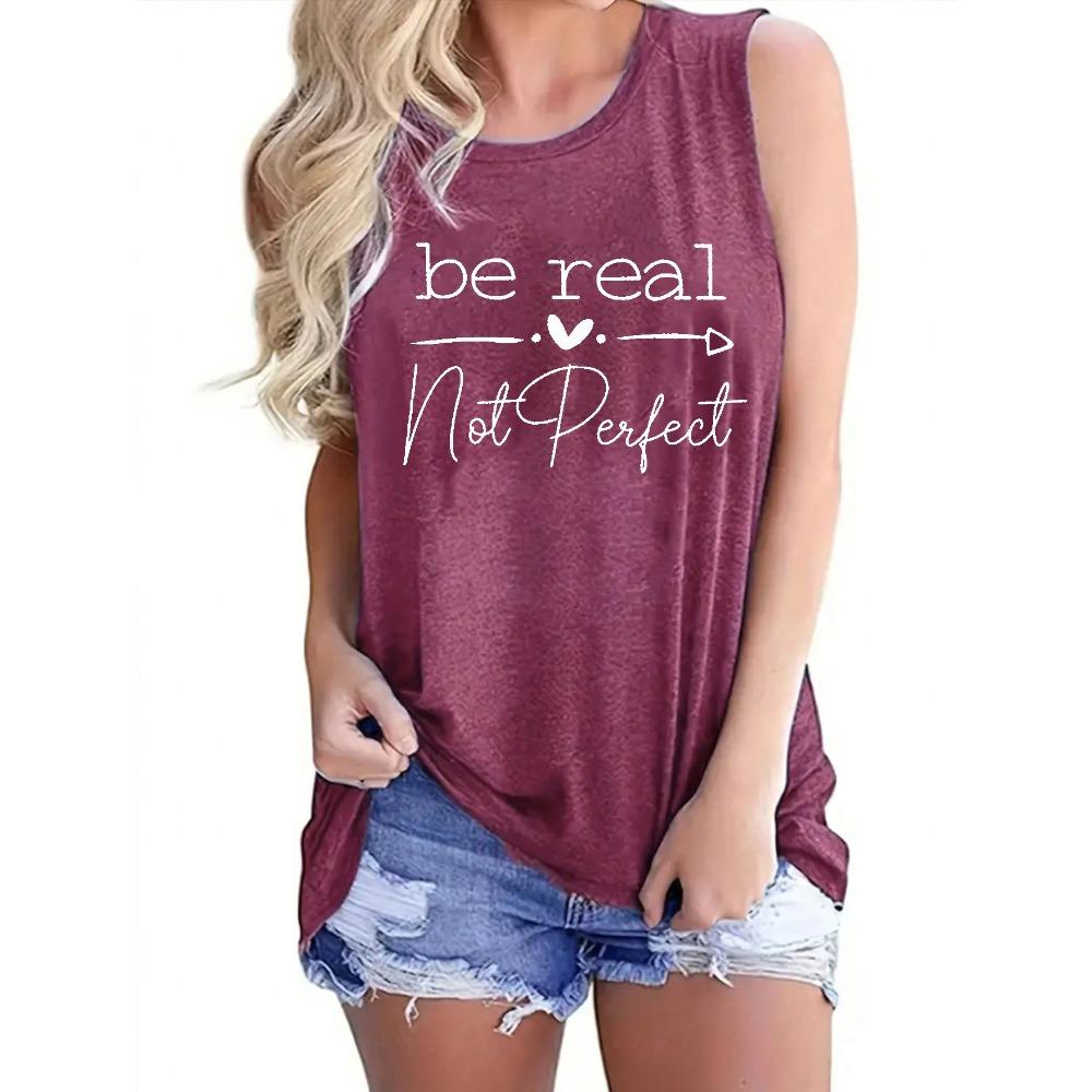 Printed round neck casual vest, suitable for daily travel