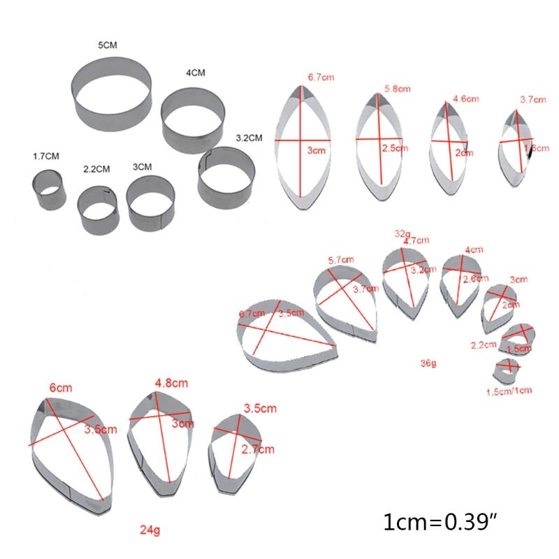20pcs Clay Cutter Stainless Steel Drop Round Ceramic Pottery Mold Designer DIY
