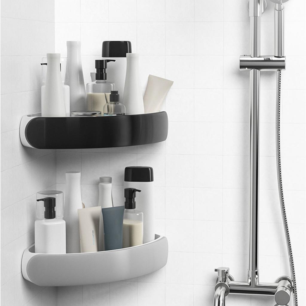 Eck-Duschregal für Dreieck-Aufbewahrungsorganizer Wandmontierter Klebe-Shampoo-Halter Badezimmer Küche Aufbewahrung R