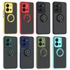 KEYSION Modische matte Hülle für VIVO V25 5G V25e, transparentes Silikon + PC-Ring-Ständer, stoßfeste Handyhülle für VIVO Y76 5G Y76S