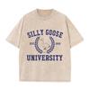 2026 Sommer Unisex Lustige Gans Universität Grafik T-Shirt Lustig Baumwolle Rundhals Kurzarm Locker Lässig Täglich Streetwear Oberteil