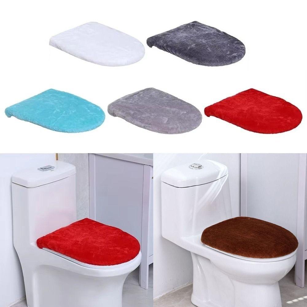 Warm Toilet Lid Cover Solid Color Toilet Lid Protective Sleeves Toilet Seat Cover Home Bathroom