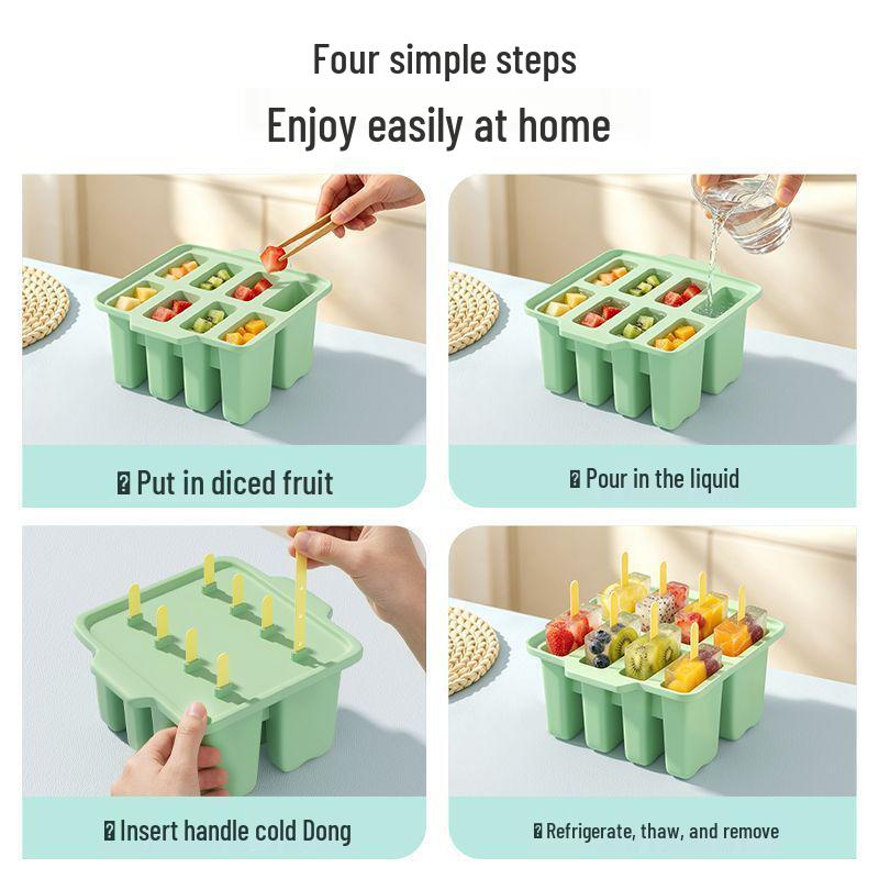 Homemade Cute Cheese Silicone Popsicle Mold for Kids - Ice Cream and Ice Cube Tray