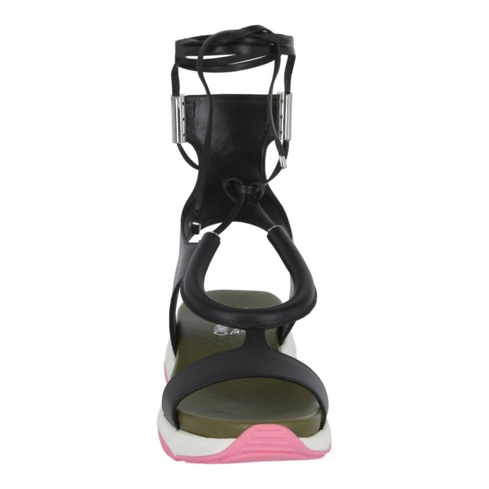 Salvatore Ferragamo Women S Flat Lace Up SandalS Black