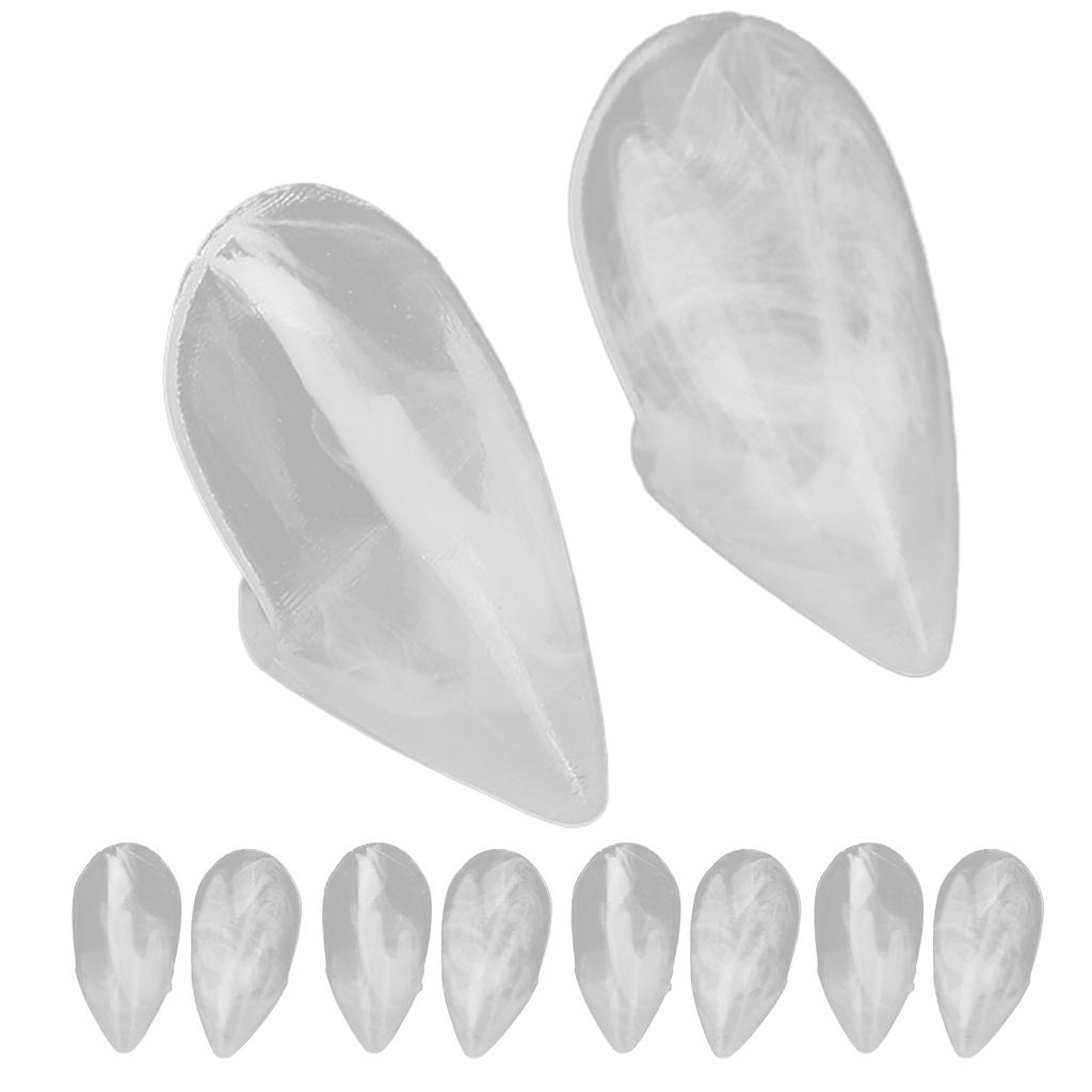 10pcs Halloween Party False Teeth Set Transparent Resin Cosplay Dentures Prop Decoration15mm   0.6in
