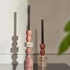 French Antique Fireplace Decoration Ornament Stone Marble Retro Candlestick Desktop Soft Decoration Display