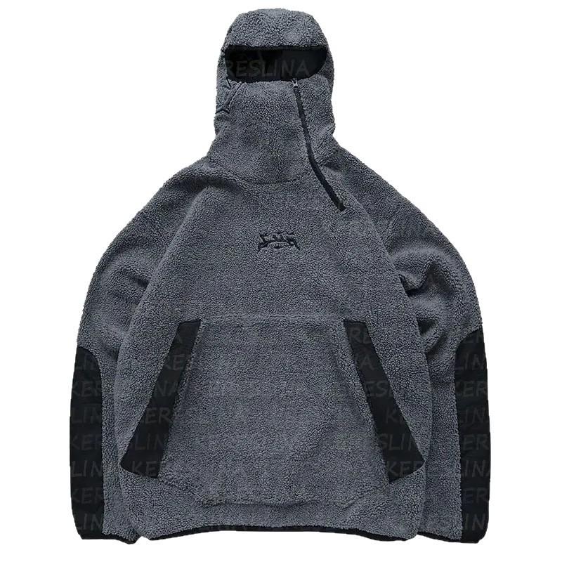 Felpa con cappuccio Unisex Streetwear con stampa Ninja Zip frontale Vestibilità oversize Felpa Estetica scura Moda Urbana