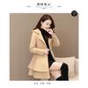 Women's contrasting color fur collar woolen jacket Nizi coat slim fit