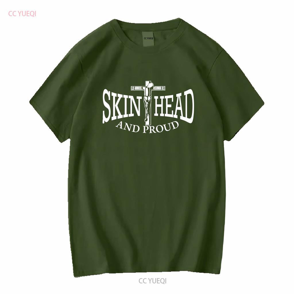Skinhead and Proud T Shirt Skin Head Punk Oi Ska Long or Short Sleeves Vintage Washed Graphic Stretched Stylish Soft Versatile