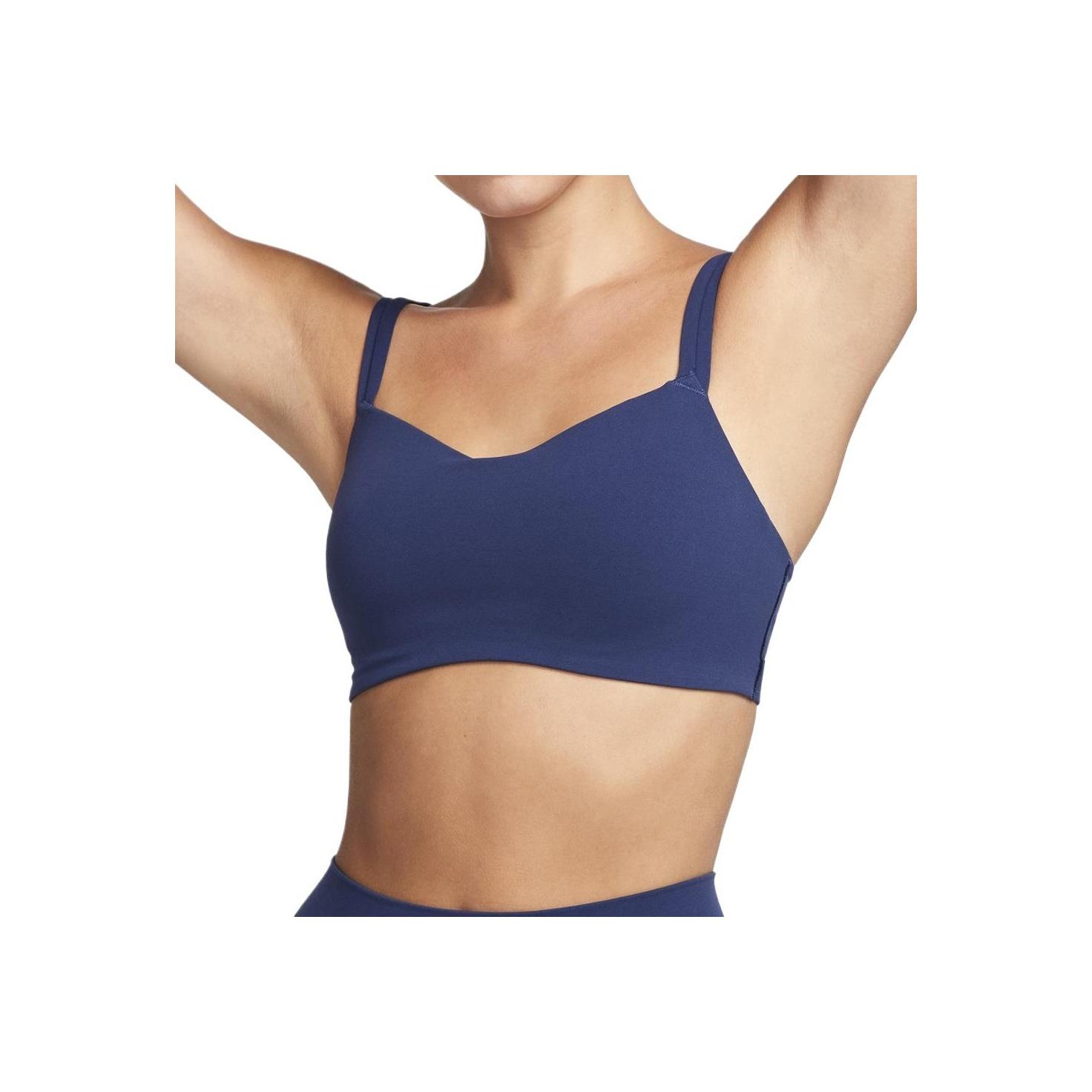 

Nike Dri-Fit Alate Trace Bra Breathable Side Collection Sweat-Wicking Sports Bra Women Underwear Deep-Tea-Blue DO6609-410 S