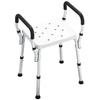 Shower Stool, Armrests, Height Adjustable, Non-Slip Feet, White