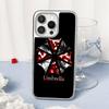 Evil Umbrella Cool Pattern Design Ins Phone Case for iPhone 16 15 14 13 12 11 Pro Max Sheepskin Silver-edged Protective Case