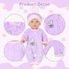 6-Piece Bunny Baby Doll Clothes Outfits for 12-18 Inch Dolls (30-43 cm), Includes Bunny Hat Socks & Hanger, Newborn Doll Clothing
