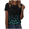 Women's Fashion Retro Printed Round Neck Short Sleeve Casual T-Shirt Top