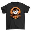 Halloween_251 Cat In a Hat T-Shirt - Spooky and Purrfect! Funny Halloween Tee, U