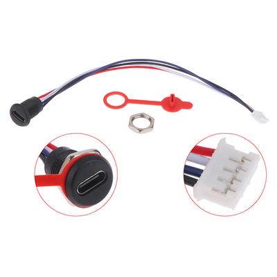 Prise de charge USB-C 4 broches à courant élevé avec plaque de verrouillage à pression à écrou PH2.0 Prise femelle USB TYPE-C Type C Connecteur femelle étanche