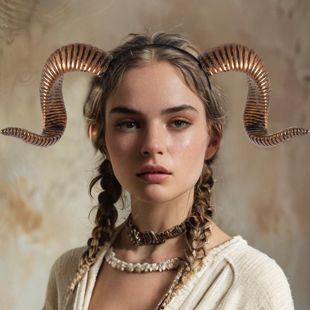 Zahnuté rohy Ovčí čelenka Cosplay doplňky Halloweenský festival Dárek Párty