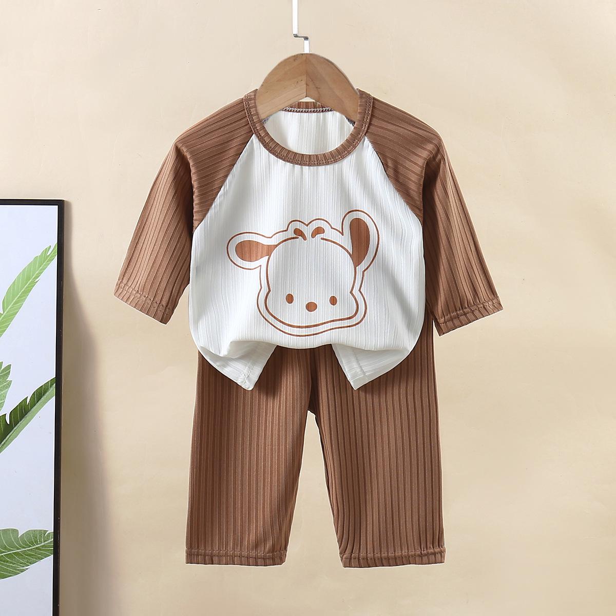 

Летняя детская пижама с рисунком 2024 года — с коротким рукавом, дышащая, для мальчиков и девочек 100cm