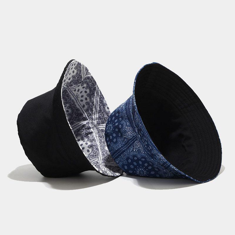 European and American Ins New Cashew Flower Pattern Bucket Hat Women's Summer Outdoor Sunscreen Visor Double-sided Basin Hat