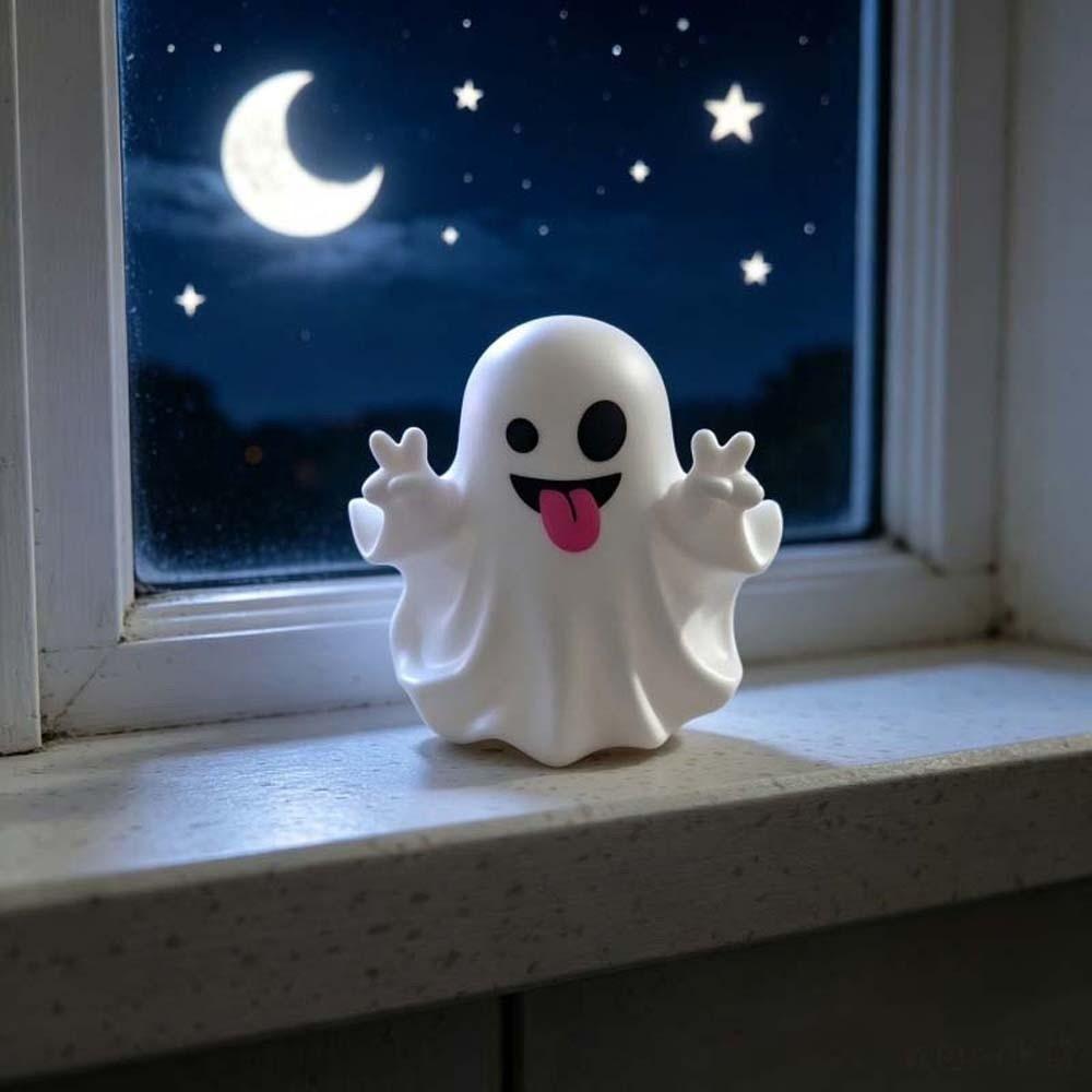 PVC Mini Desk Ornament Cute Expressions Ghost Pen Holder Cute Ghost Figurine Photo Props