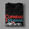 Cuphead & Mugman Retro-Spiele T-Shirts für Herren Vintage Reines Baumwoll-T-Shirt Rundhalsausschnitt Kurzarm T-Shirt Bedruckte Kleidung